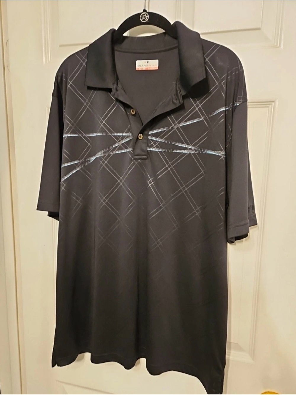 GRAND SLAM XL Polo Shirt Mens Extra Large Golf Mens Front Print Blue Solid Back